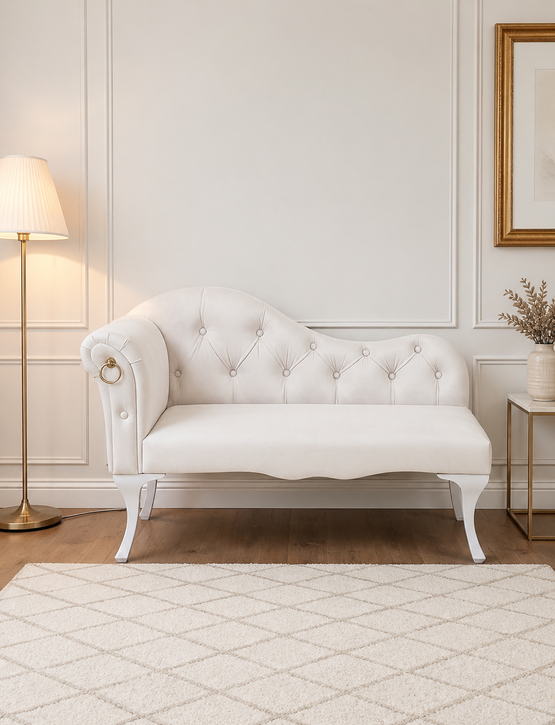 KREM MOTIF KING PUF BENCH
